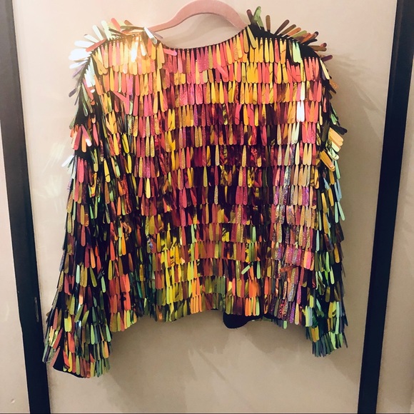 iridescent fringe jacket